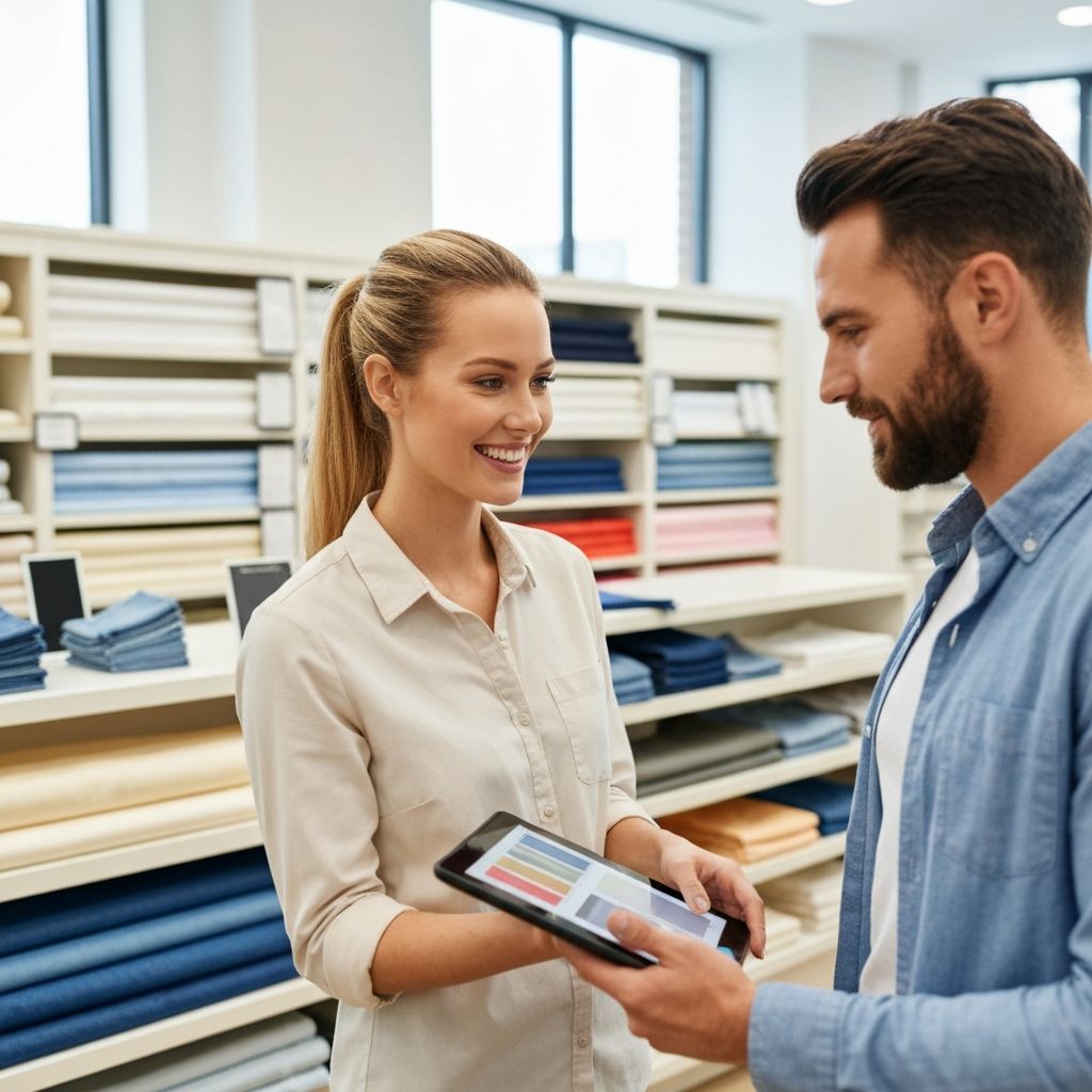 Assisted Sales Tabs - fabric retail module