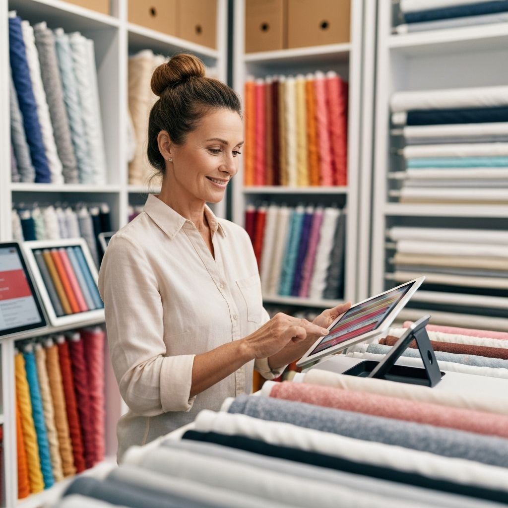 Fabric store owner using SaaStify